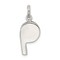 Sterling Silver Polished Whistle Charm Sports Pendant Jewerly 22mm x 10mm